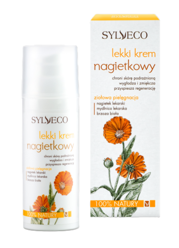 Lekki krem nagietkowy do twarzy do skóry podrażnionej Sylveco 50 ml.png