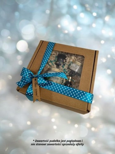 Pudełko prezentowe Eko szare karton z fali z recyklingu z oknem 20x20x10 cm_Zapakuj na prezen1.jpg