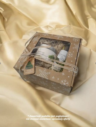 Pudełko prezentowe Eko szary papier z recyklingu z nadrukiem w śnieżynki z oknem 20x20x10 cm_Zapakuj na prezent_3.jpg