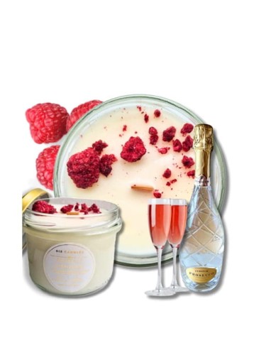 Świeca sojowa z drewnianym knotem Prosecco z malinami Sis candles_3.jpg