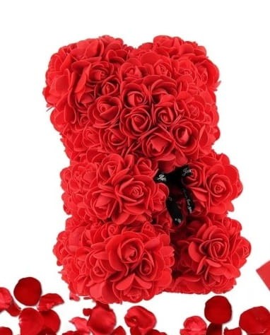 Czerwony miś z róż płatków róży laguni_1.jpg