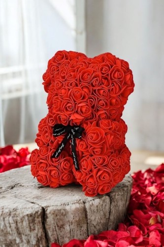 Czerwony miś z róż płatków róży laguni_7.jpg