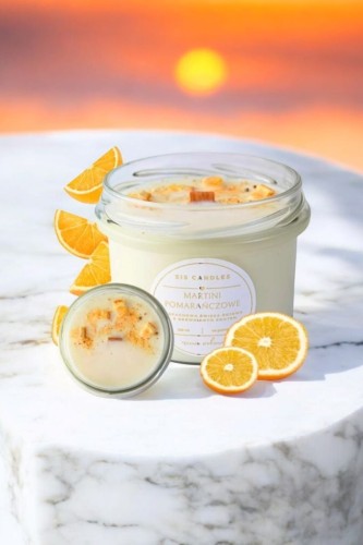 Martini Pomarańczowe Świeca sojowa z drewnianym knotem 175g Sis Candles