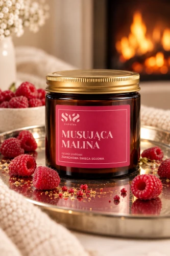 Świeca sojowa Musująca malina SIS Candles lagunu.pl_1.png