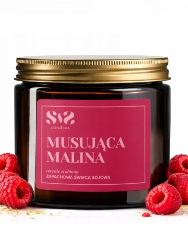 Świeca zapachowa sojowa_Musująca malina_Sis Candles_Laguni_1.jpg