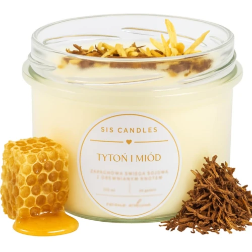 Świeca zapachowa sojowa_Tytoń i miód_Sis Candles_Laguni.jpeg