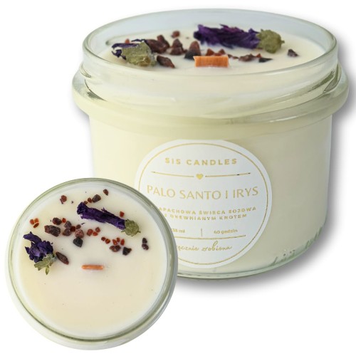 Świeca sojowa Palo Santo i Irys z drewnianym knotem 235 ml Sis .jpeg